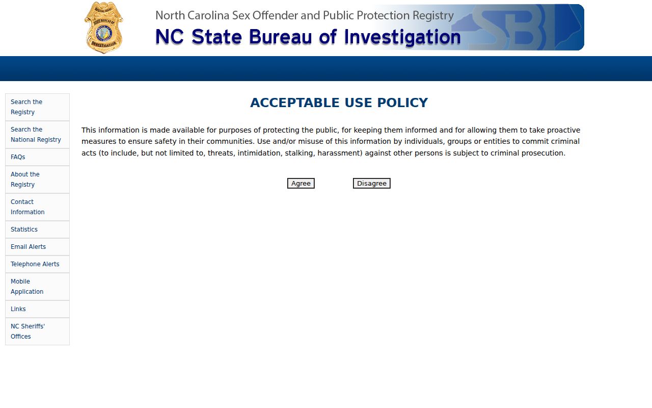 North Carolina public sex offender registry home used for Catawba County searches